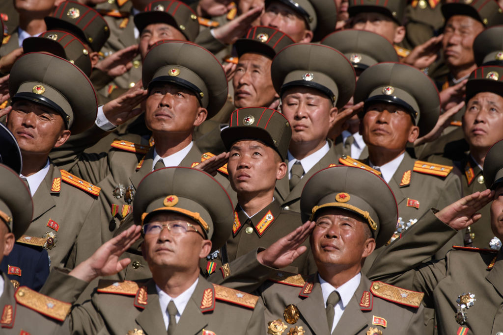 The North Korean army&nbsp;counts among its ranks 1.3 million active soldiers, or 5 per cent of the population (Ed Jones/AFP via Getty Images)