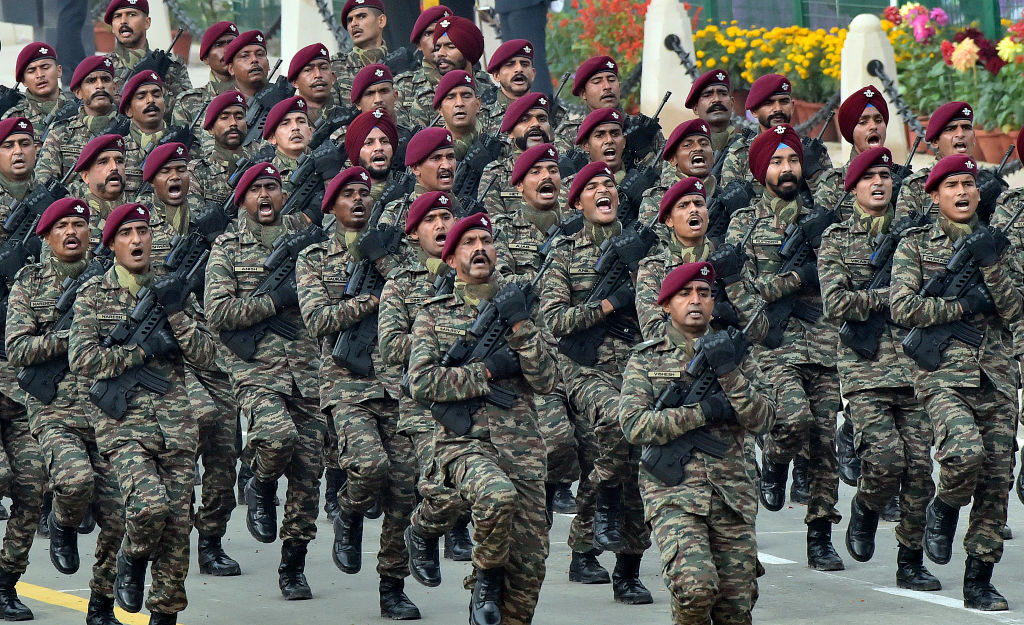 The Republic Day parade, New Delhi, 26 January 2022 (Raj K Raj/Hindustan Times via Getty Images)
