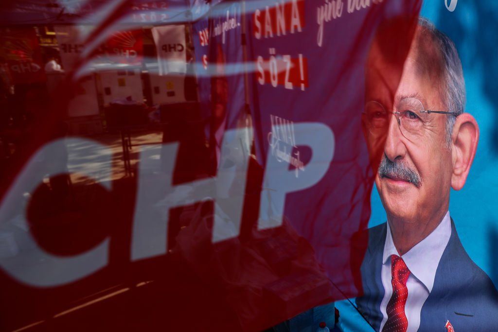 Banners in support of Kemal Kilicdaroglu, presidential candidate and leader of the Republican People's Party (CHP), in Istanbul (Aziz Karimov/Getty Images)