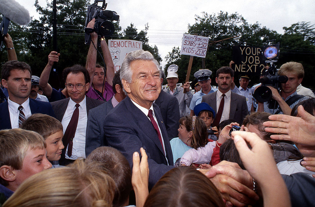 Bob Hawke in Melbourne, 1990
