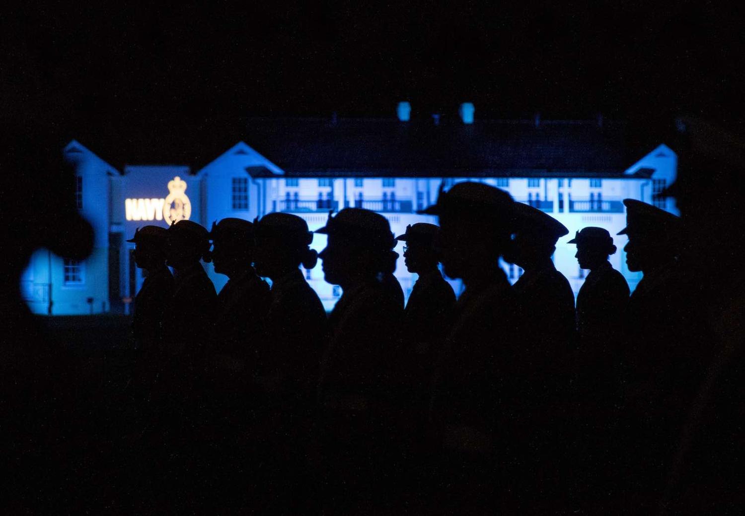 The parade for a Ceremonial Sunset after training at HMAS Creswell (Photo: Defence Department)