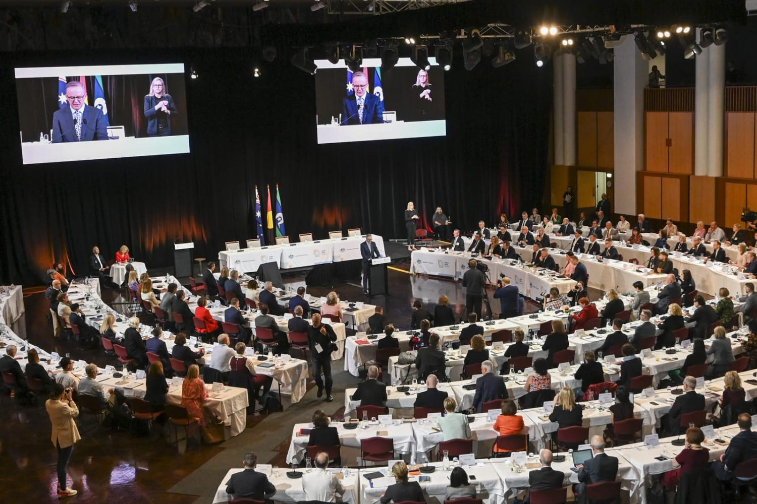 Prime Minister Anthony Albanese addresses the Jobs and Skills Summit at Parliament House on 1 September in Canberra, Australia (Martin Ollman/Getty Images)