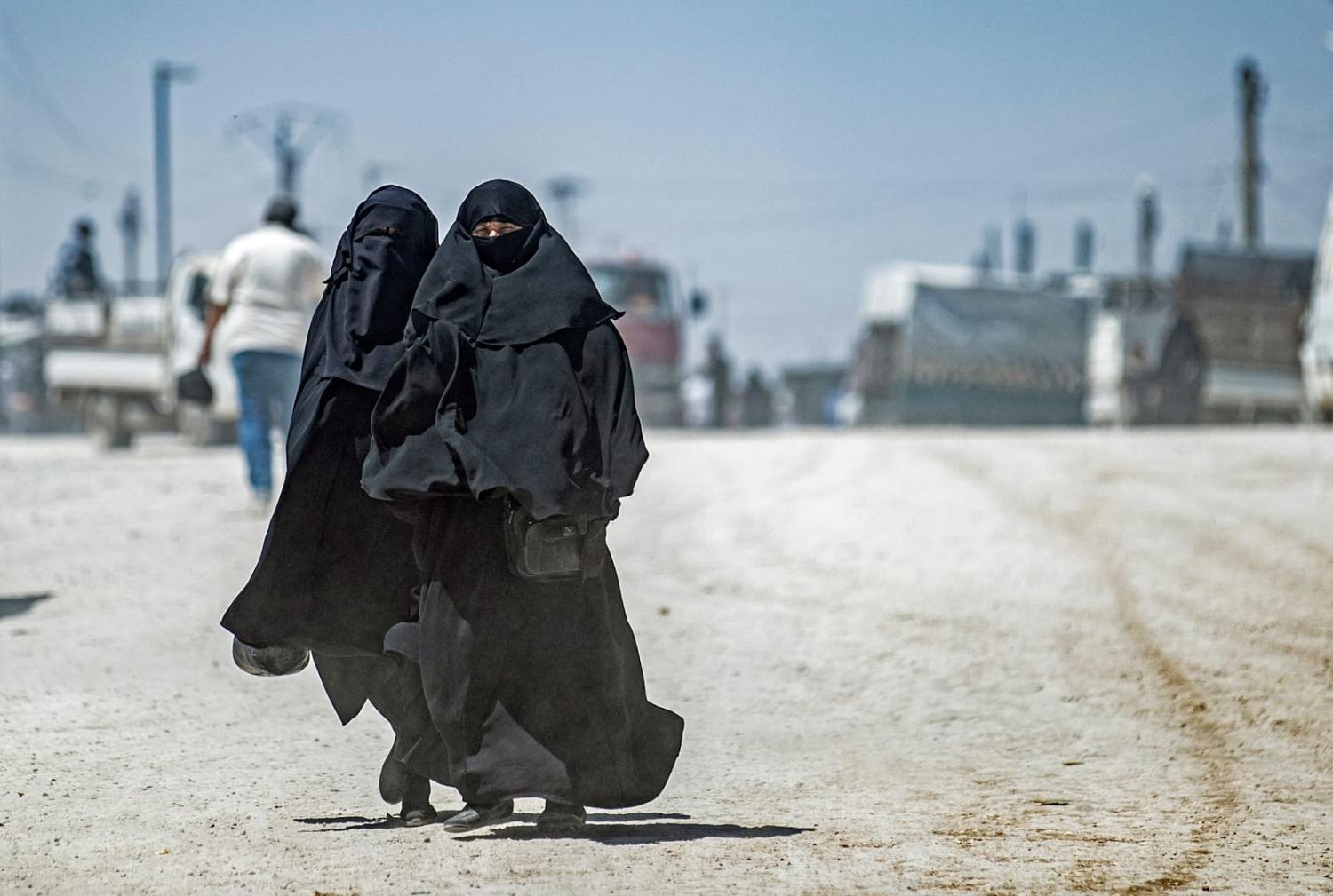 The Kurdish-run al-Hol camp, which holds relatives of suspected Islamic State fighters, in the northeastern Syrian Hasakeh governorate, in May 2021 (Delil Souleiman/AFP via Getty Images)
