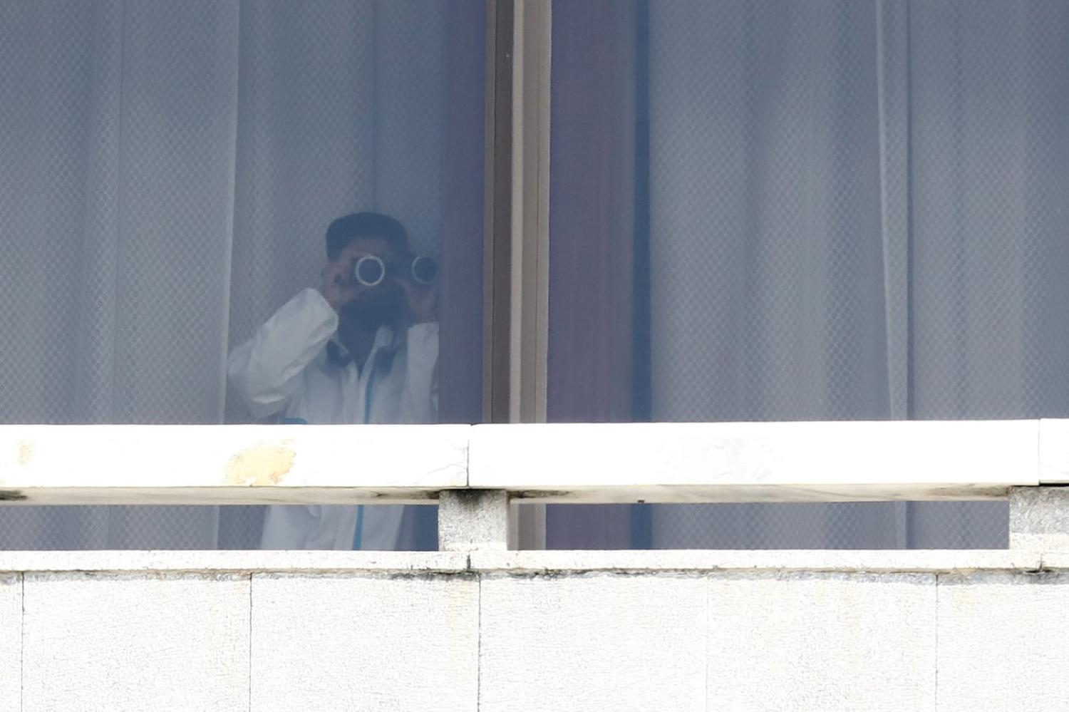 Lookout out from the north side of the truce village of Panmunjom inside the demilitarized zone separating South and North Korea (Chung Sung-Jun/Getty Images)