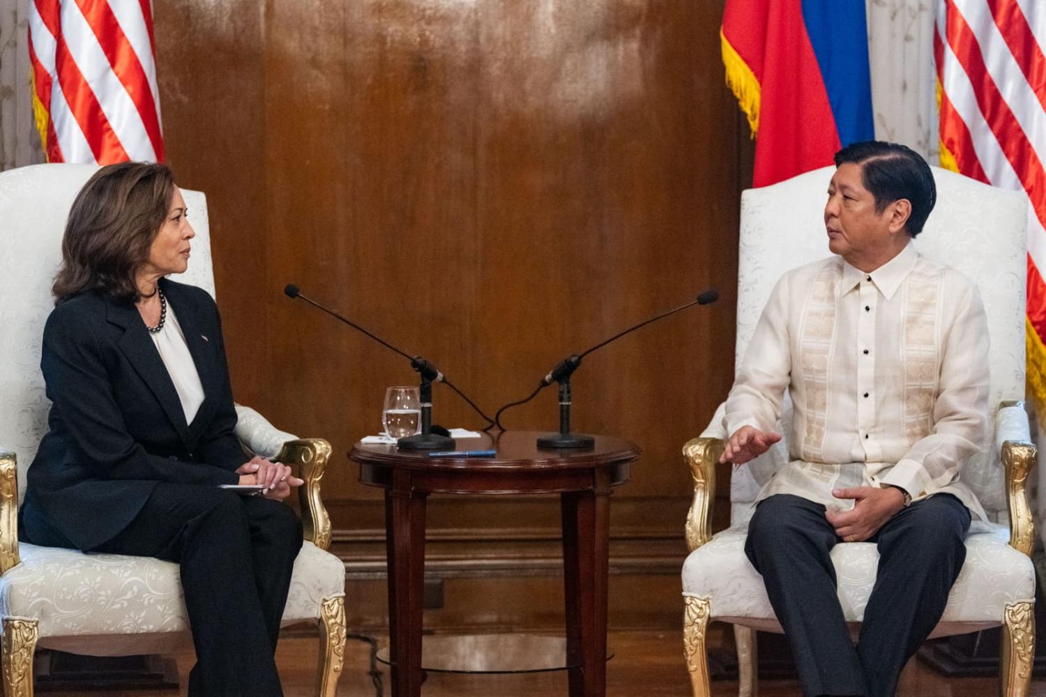 US Vice President Kamala Harris meets with Philippines President Ferdinand “Bongbong” Marcos Jr at Malacanang Palace in Manila on 21 November (Haiyun Jiang/AFP via Getty Images)
