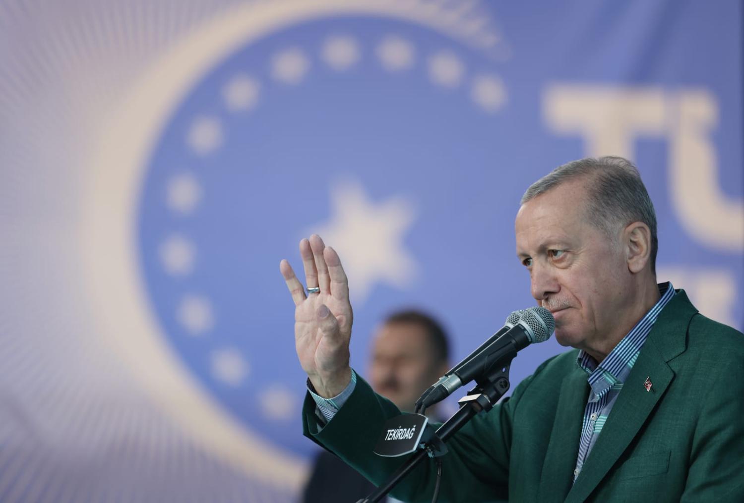Is this goodbye? President Recep Tayyip Erdoğan during a rally in Tekirdag on Monday (Mustafa Kamaci/Anadolu Agency via Getty Images)