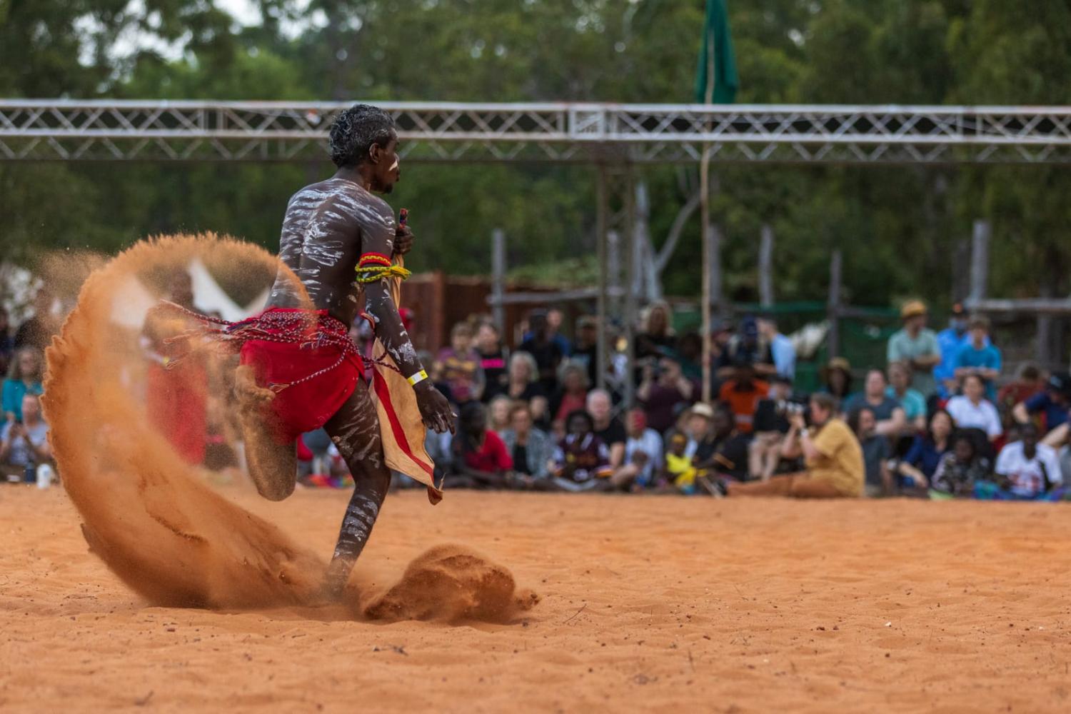 A Yolngu man during the Bungul at Garma Festival 2022 at Gulkula, East Arnhem, Australia (Tamati Smith/Getty Images)