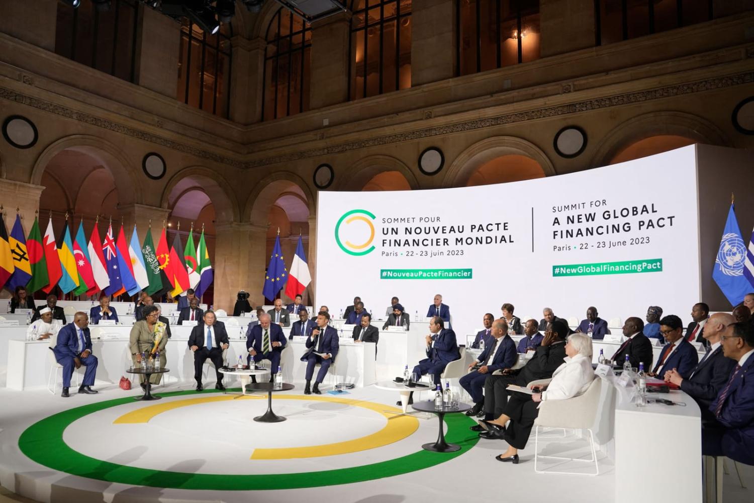 the closing session of the New Global Financial Pact Summit, in Paris on 23 June (Lewis Joly/AFP via Getty Images)