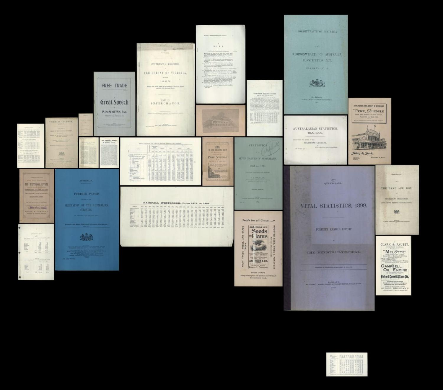 Documents compiled from the era leading up to Australian Federation in 1901 (Archives New Zealand)