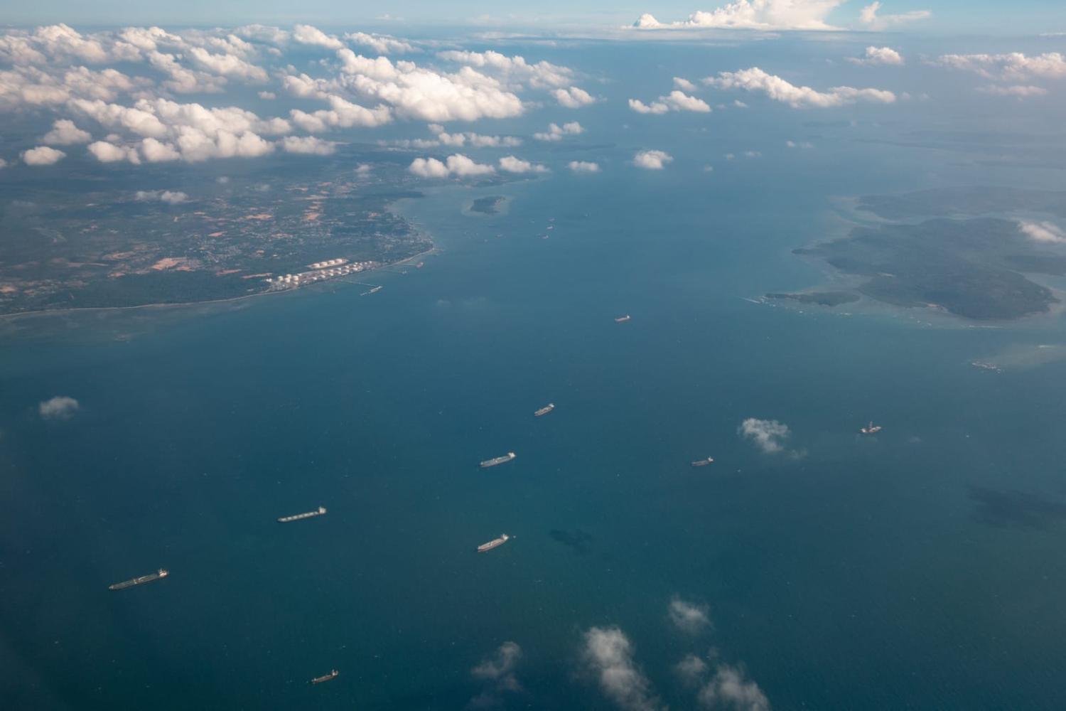 The left island is Bintan Island and the right island is Tanjung Sauh Island (Taro Hama/Getty Images)