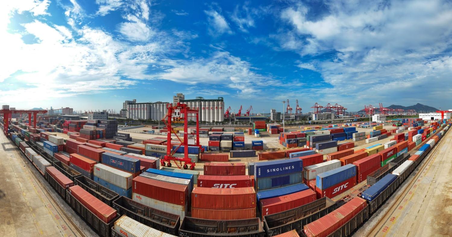 China Kazakhstan Lianyungang Logistics Cooperation Base in Lianyungang, East China's Jiangsu province (Costfoto/NurPhoto via Getty Images)