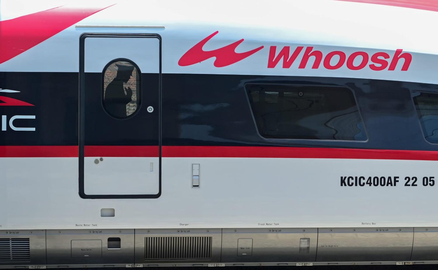 The Jakarta-Bandung High-Speed Railway train waits at Halim Station, Jakarta (Zulkarnain/Xinhua via Getty Images)