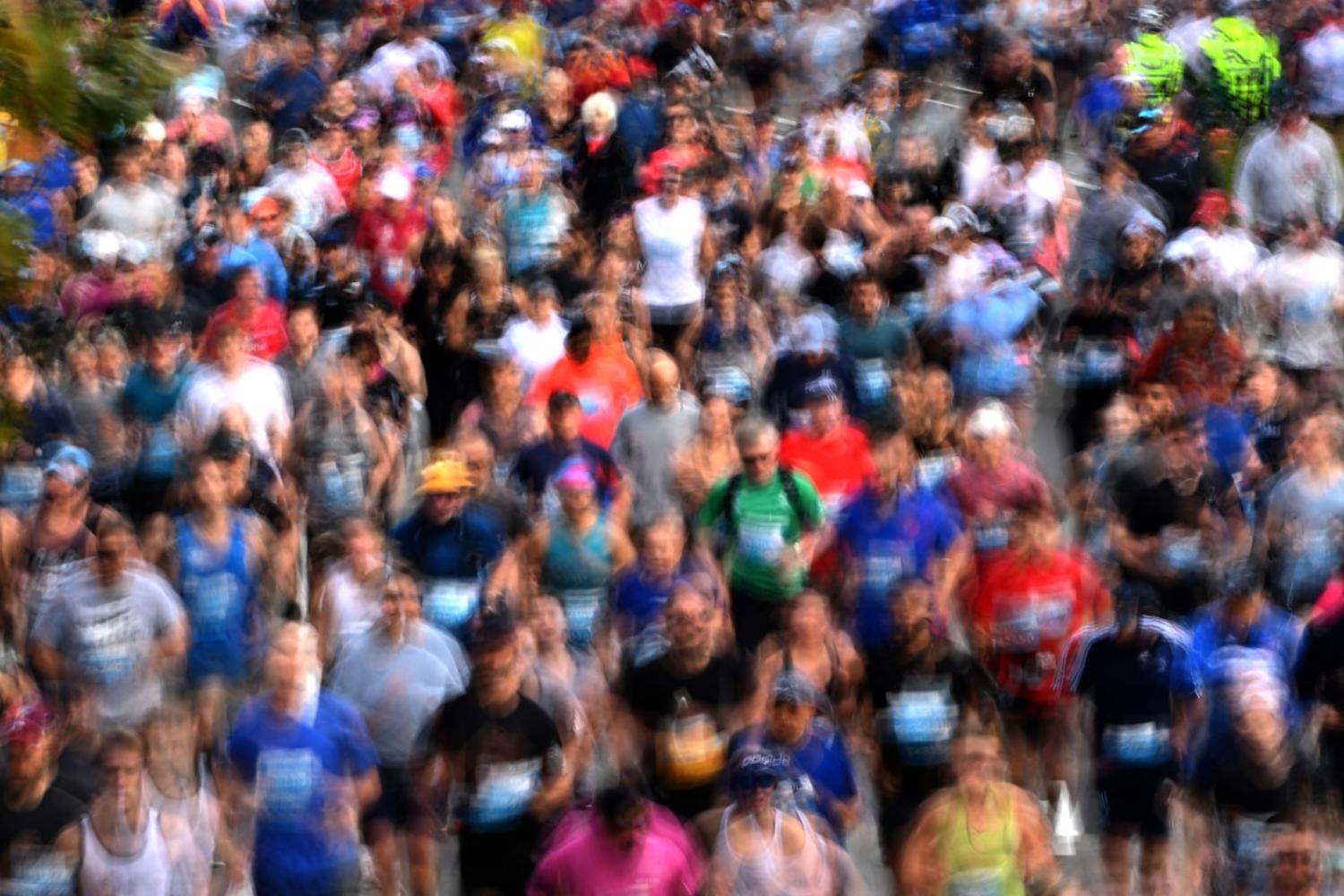 Quite the crowd: Competitors in the annual City2Surf race in Sydney (Saeed Khan/AFP via Getty Images)