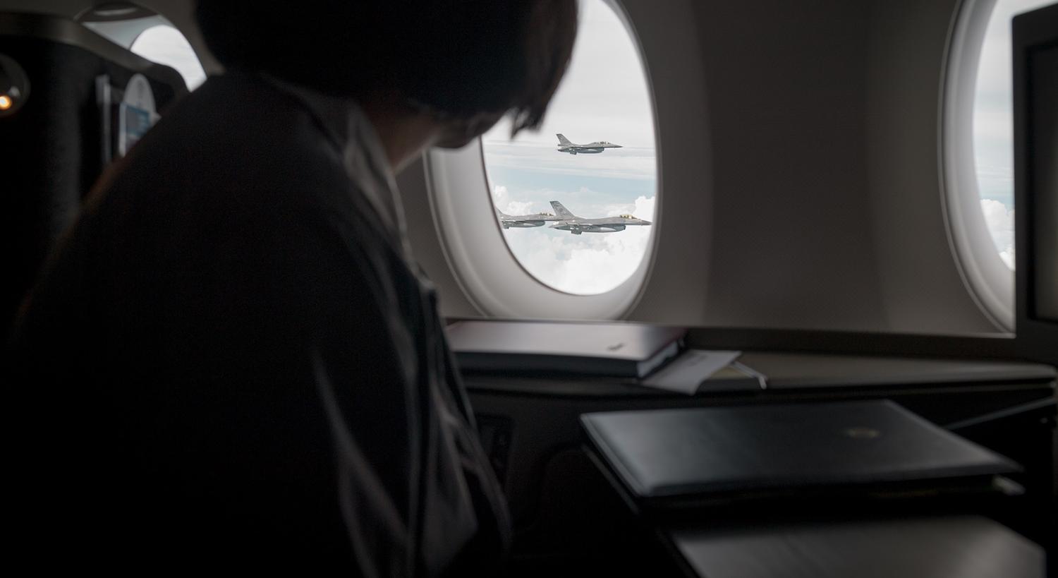 Fighters escort the plane of Taiwan President Tsai Ing-wen (Photo: Taiwan Presidential Office/Flickr)