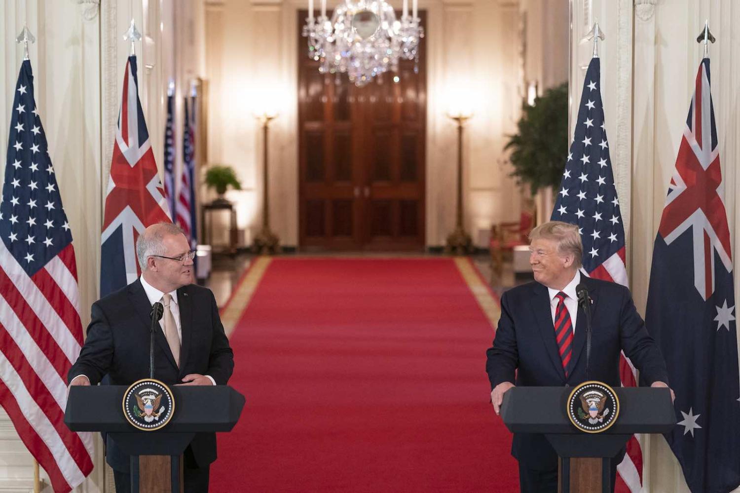 PM Scott Morrison gets a word in (Photo: White House/Flickr)