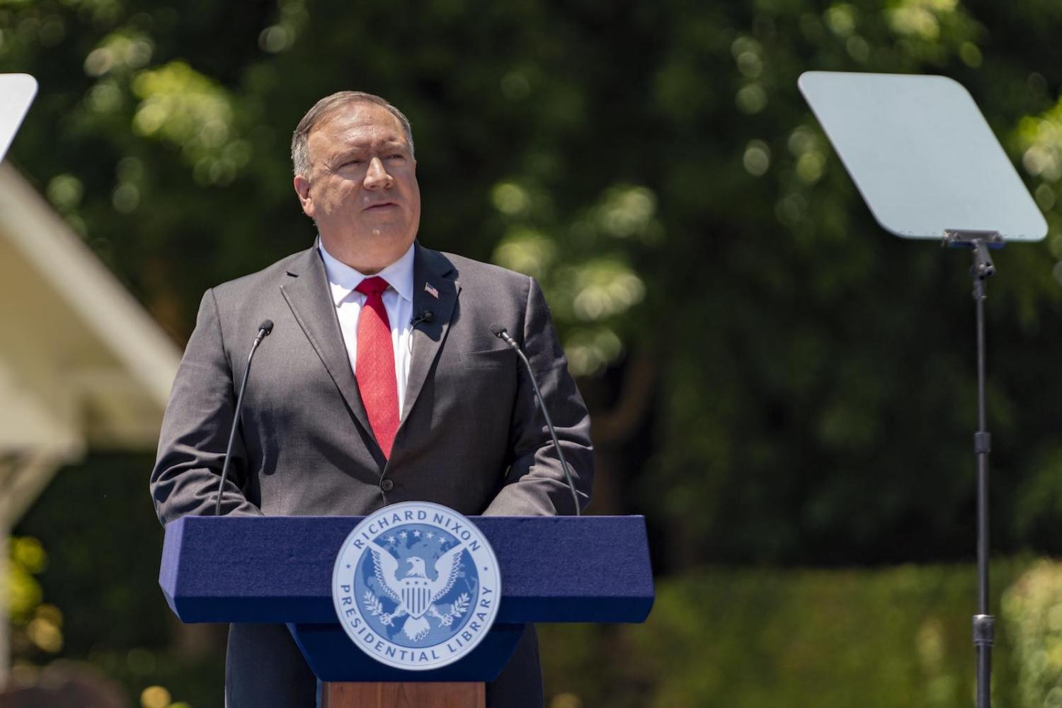 US Secretary of State Mike Pompeo speaking at the Richard Nixon Presidential Library (US State Department/Flickr)