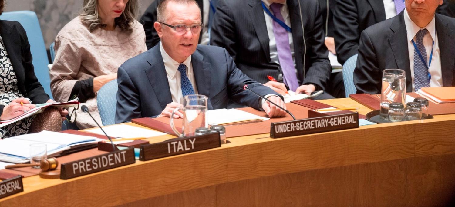 UN Under-Secretary-General for Political Affairs Jeffrey Feltman addresses the Security Council on North Korea's missile test, November 2017 (Photo: UN Photos)