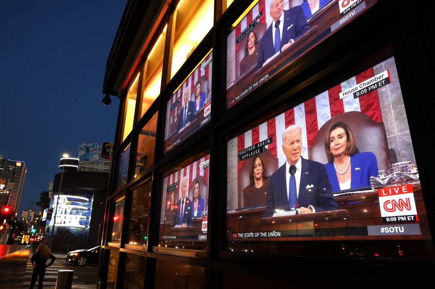 President Joe Biden delivers his State of the Union address to a joint session of the US Congress, 1 March 2022 (Mario Tama/Getty Images)