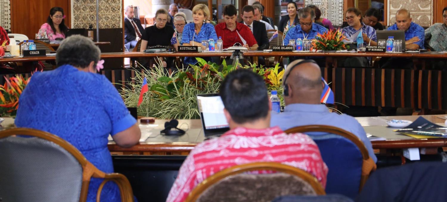 Foreign Minister Julie Bishop in 2015 at a Pacific roundtable (Photo: @JulieBishopMP/Twitter)