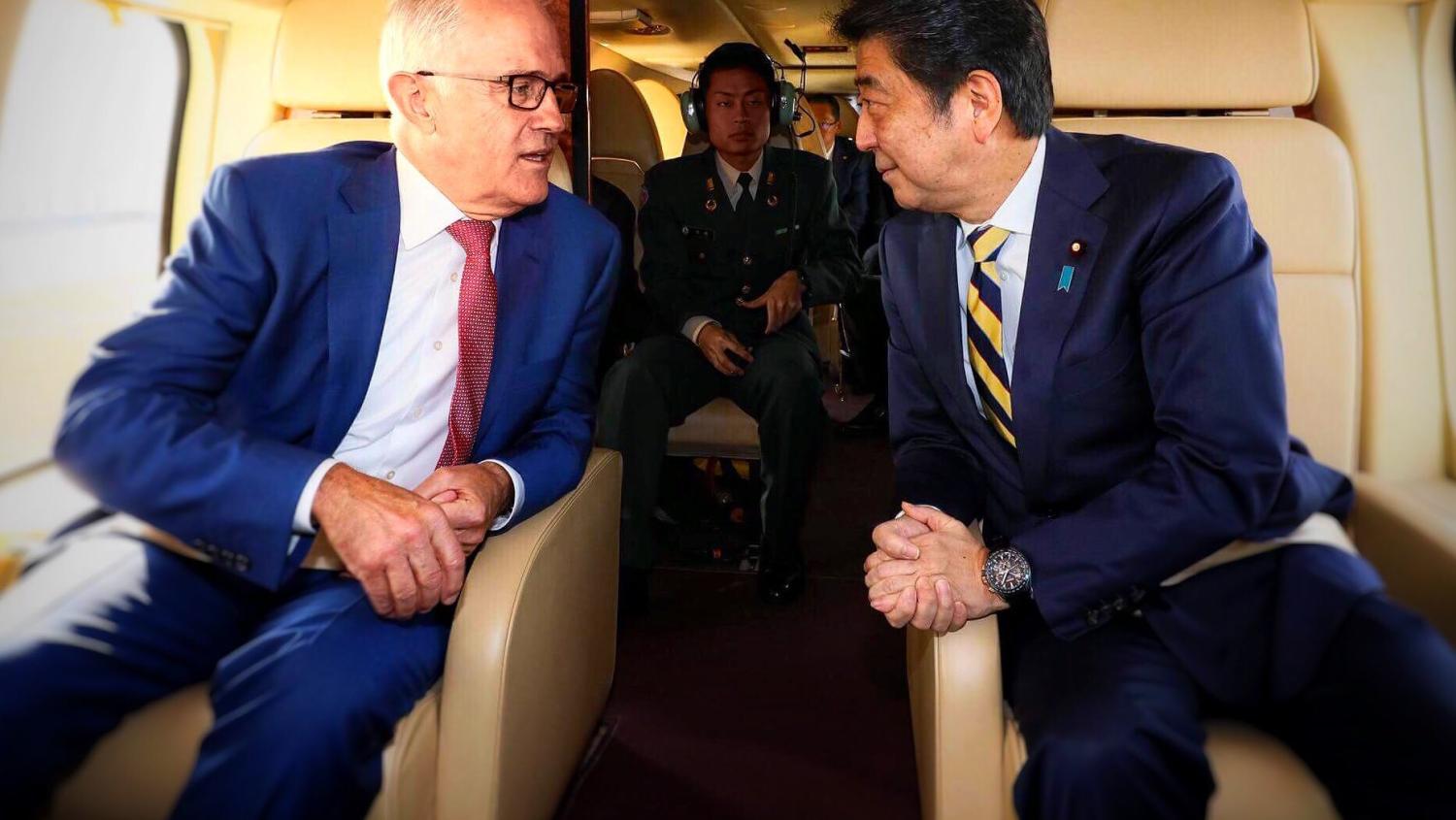 Malcolm Turnbull last week with his Japanese counterpart Shinzo Abe (Photo: Shinzo Abe/Twitter)