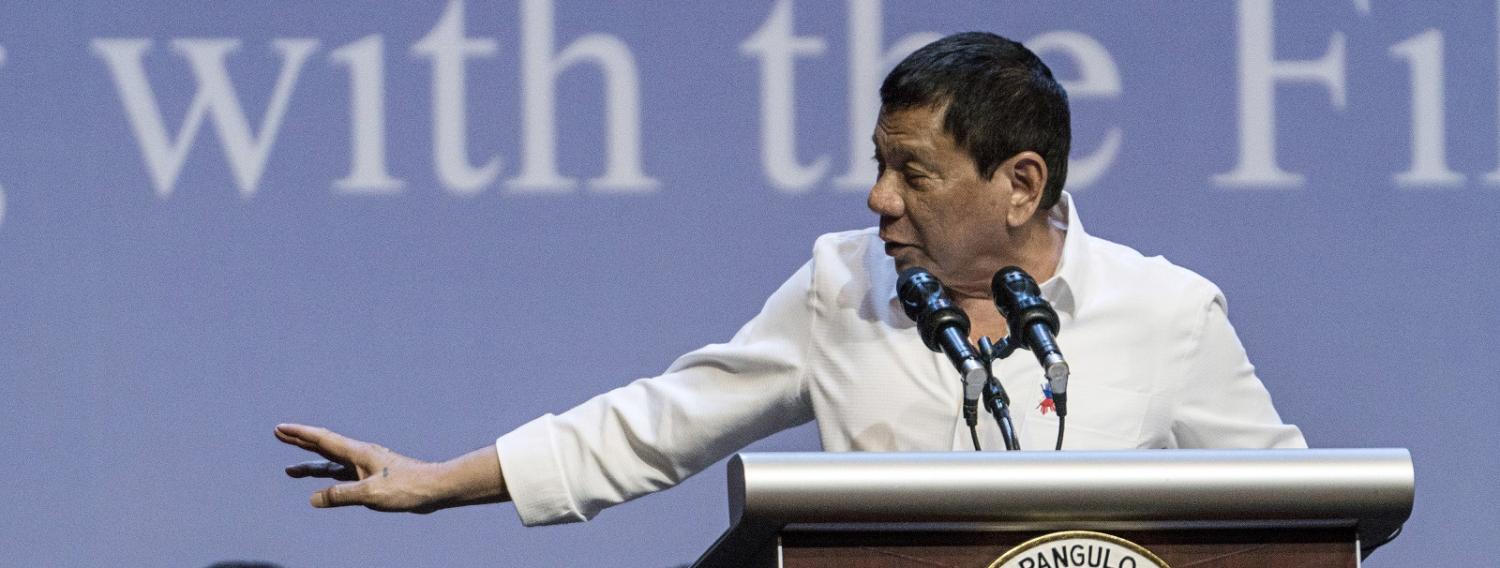 Rodrigo Duterte in Singapore on 16 December (Photo: Bryan van der Beek/Getty Images)