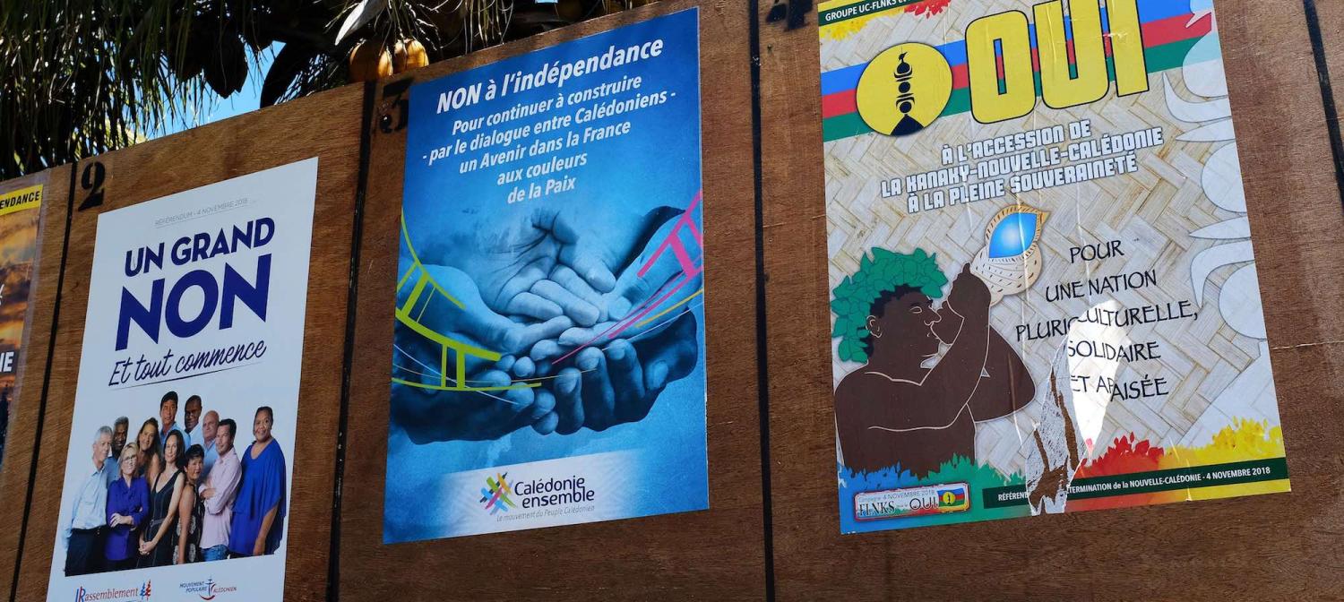 Campaign posters in Noumea (Photo: Theo Rouby via Getty)