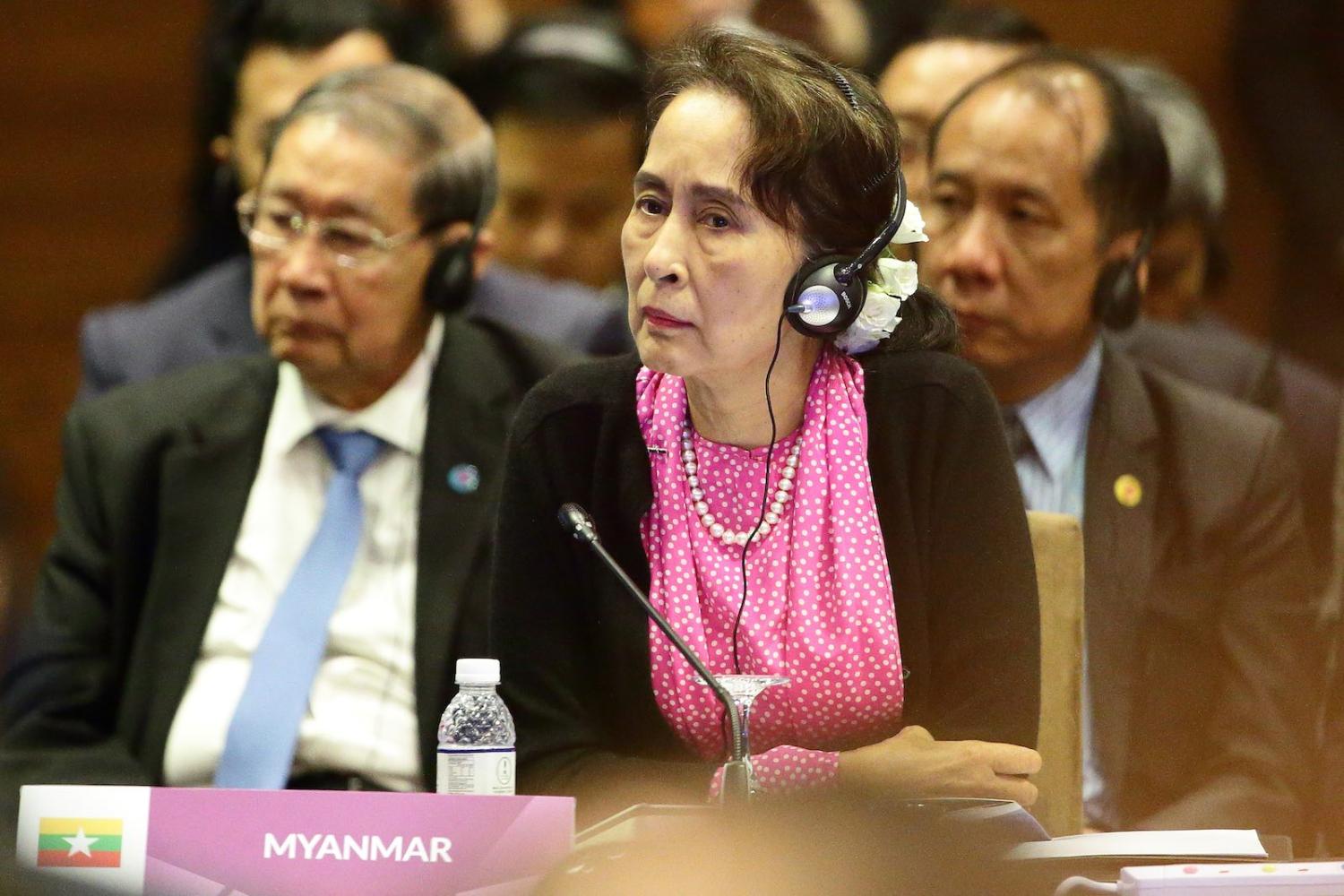 Aung San Suu Kyi has little actual control over the country’s extensive security apparatus (Photo: Suhaimi Abdullah/Getty)