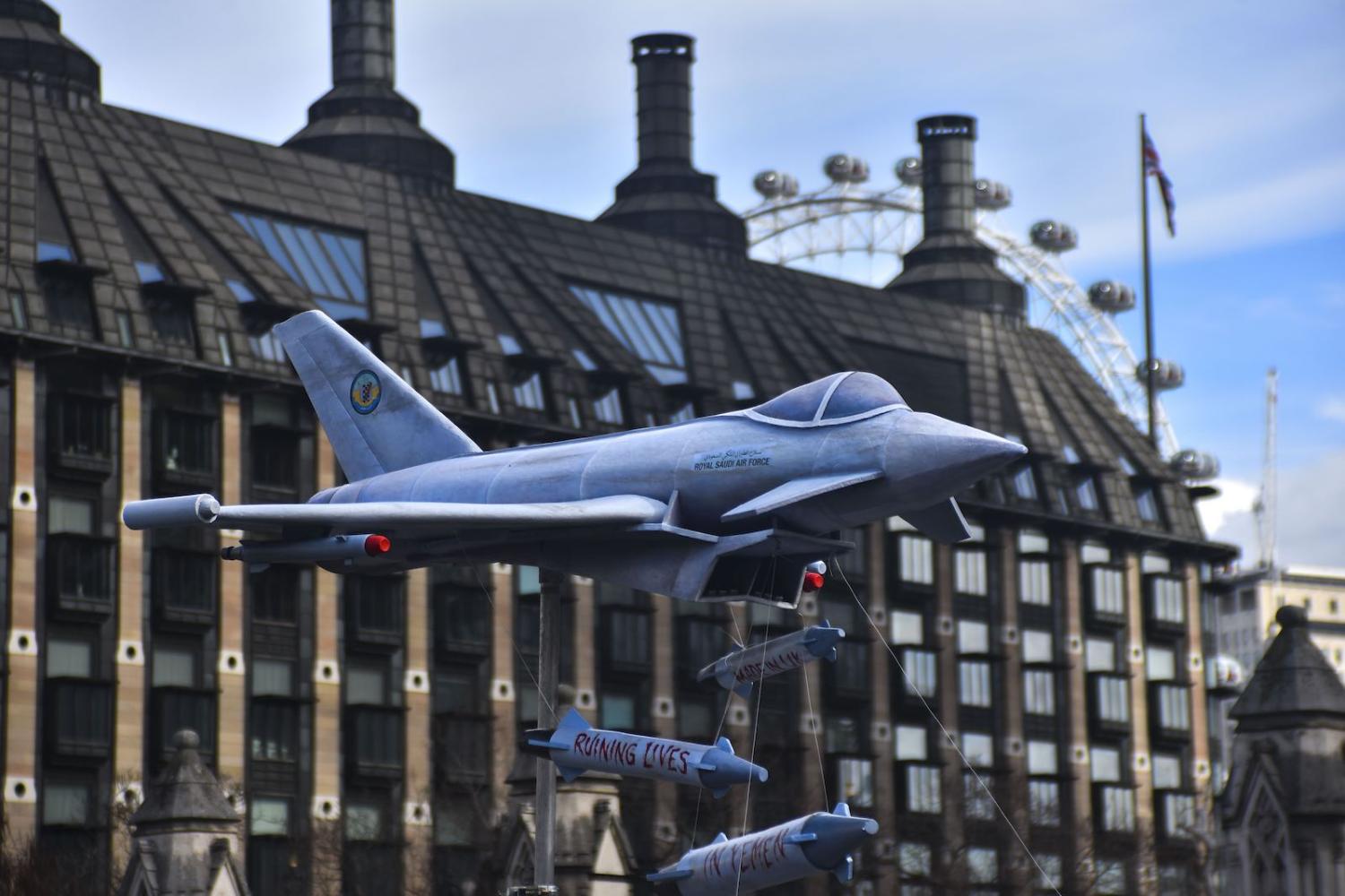 Protests in London in March against the war in Yemen (Photo: Alberto Pezzali via Getty)