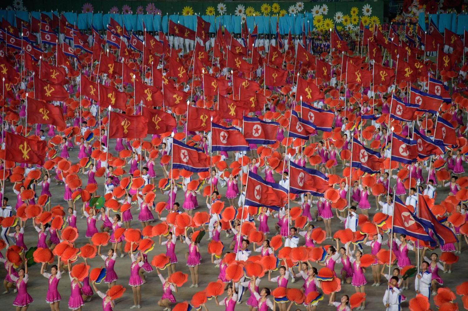 “Grand Mass Gymnastics and Artistic Performance” in Pyongyang, 4 June (Photo: STR via Getty)
