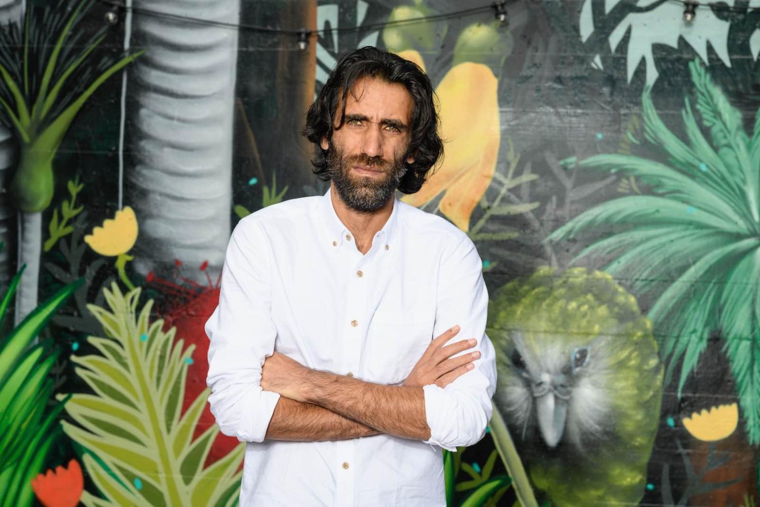 Behrouz Boochani in Christchurch, New Zealand, 19 November 2019 (Photo: Kai Schwoerer/Getty Images)