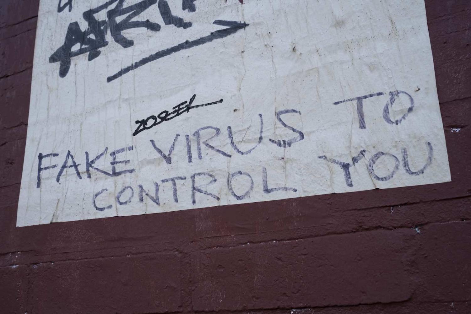 Graffiti in Birmingham, England, 31 March (Mike Kemp/In PIctures via Getty)