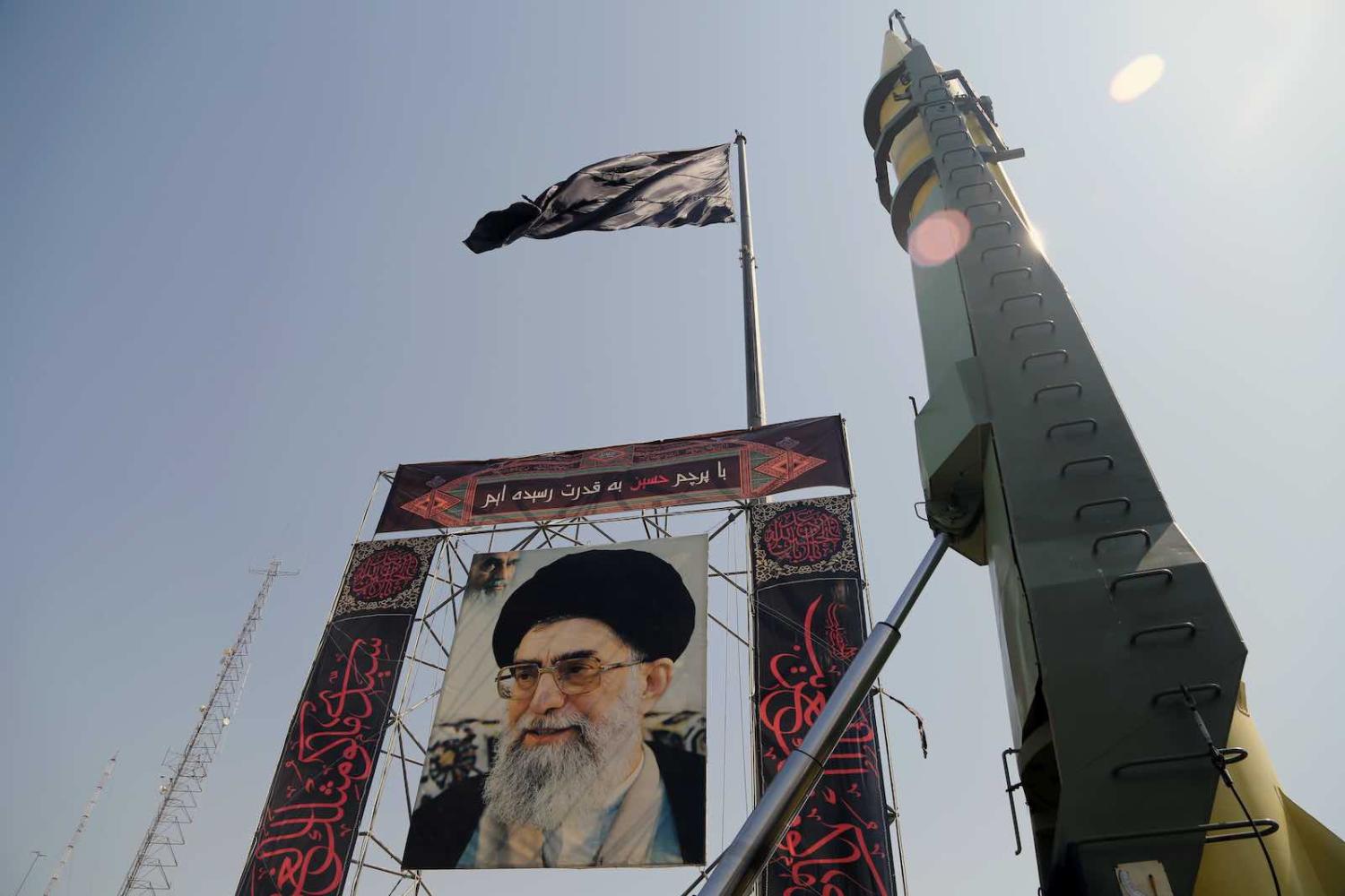 A display in Tehran last month to mark the anniversary of the 8-year Iran-Iraq War (Fatemeh Bahrami/Anadolu Agency via Getty Images)