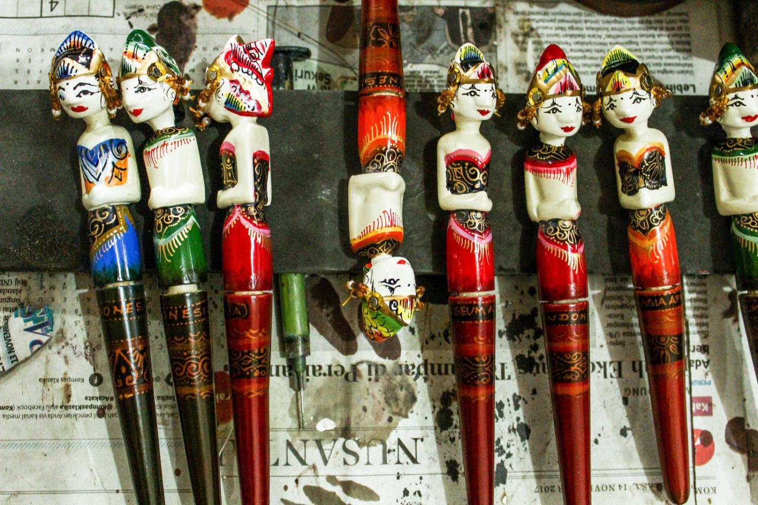 Ramayana puppets of type ready to be packed for export, Bandung, West Java, Indonesia (Algi Febri Sugita via Getty Images)