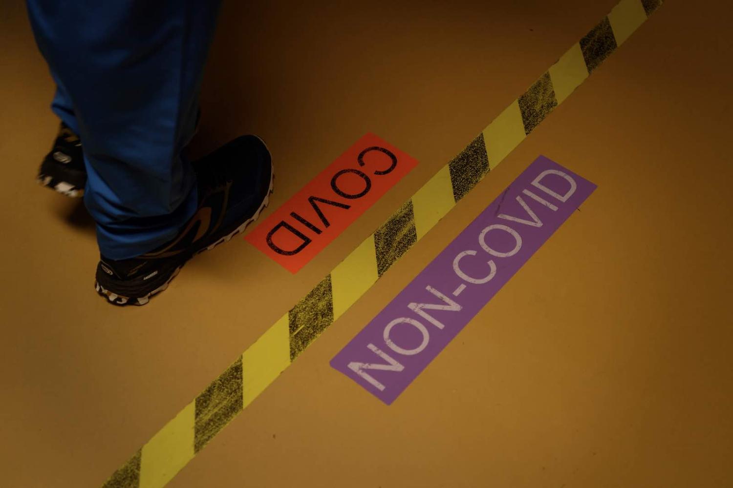 Covid units at La-Chaux-de-Fonds hospital, Switzerland (Fabrice Coffrini/AFP via Getty Images)