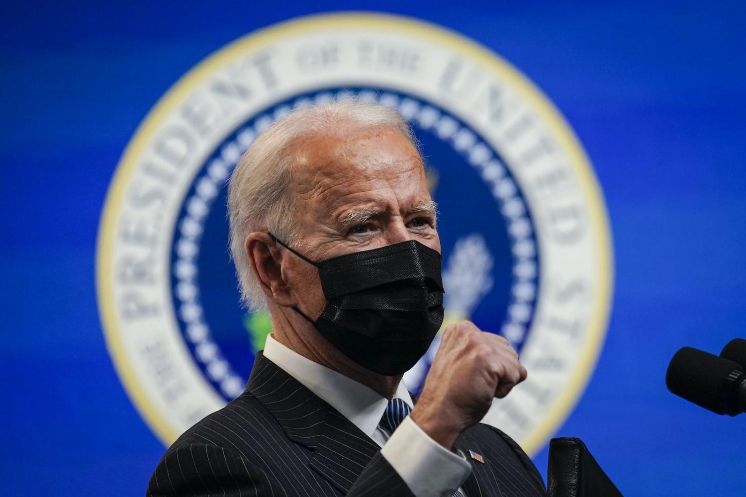 US President Joe Biden speaking at the White House on 25 January (Drew Angerer/Getty Images)
