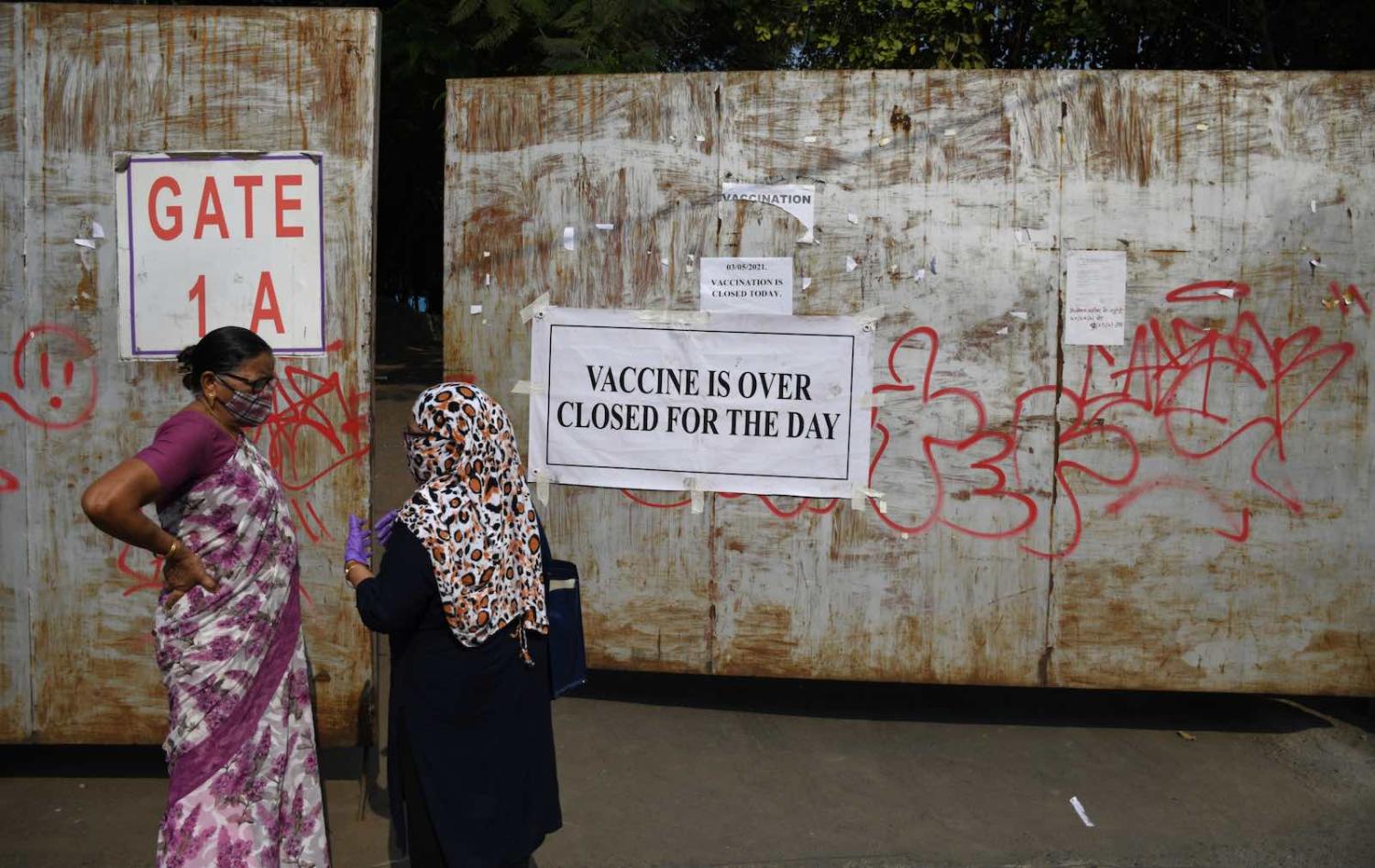 A vaccination centre in Mumbai on 3 May: people over 45 were turned away due to lack of stock (Ashish Vaishnav via Getty Images)