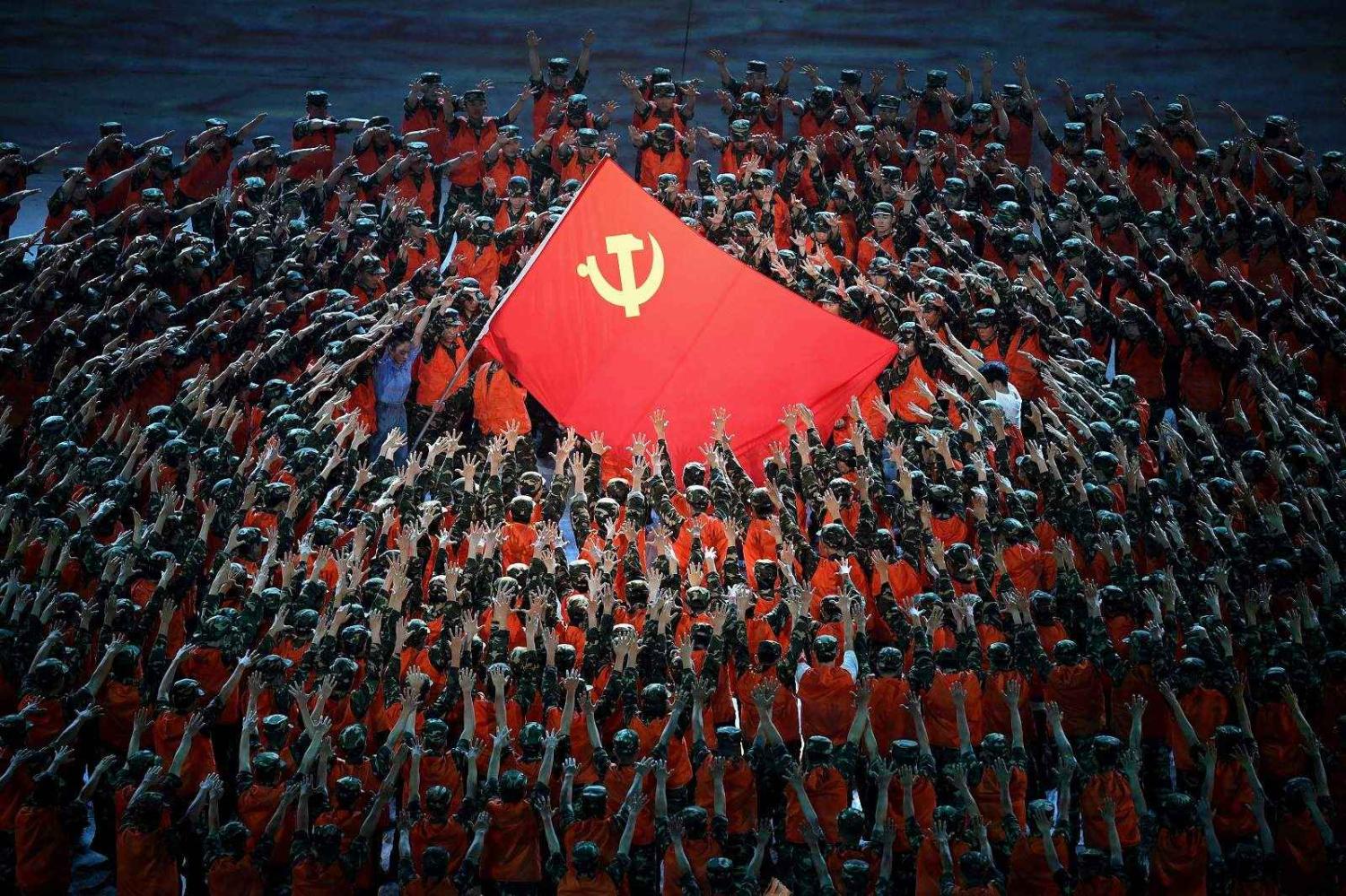 Celebrating 100 years of the CCP at the Bird's Nest stadium, Beijing, 28 June 2021 (Noel Celis/AFP via Getty Images)