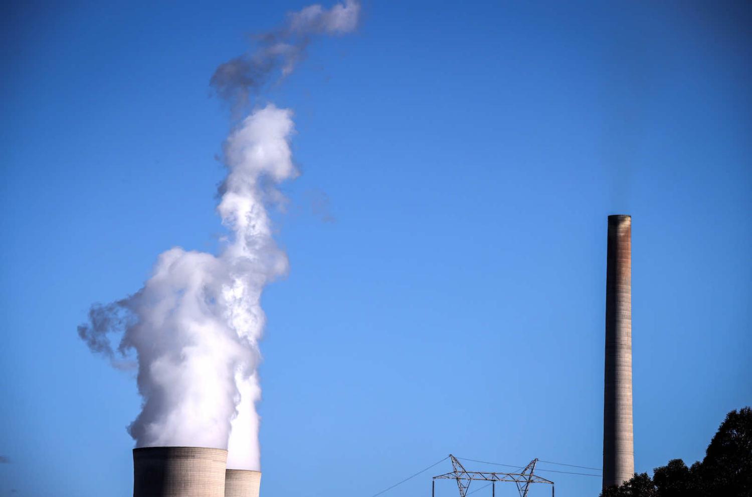 Smoke and steam rises from the Bayswater coal-powered thermal power station near Muswellbrook, New South Wales, Australia (David Gray/Getty Images)