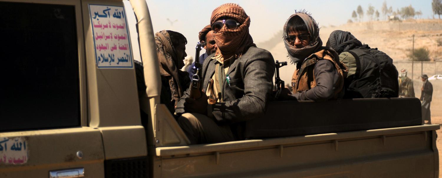 Houthi fighters near Sana’a, Yemen, November 2017 (Photo: Mohammed Hamoud/Getty Images)