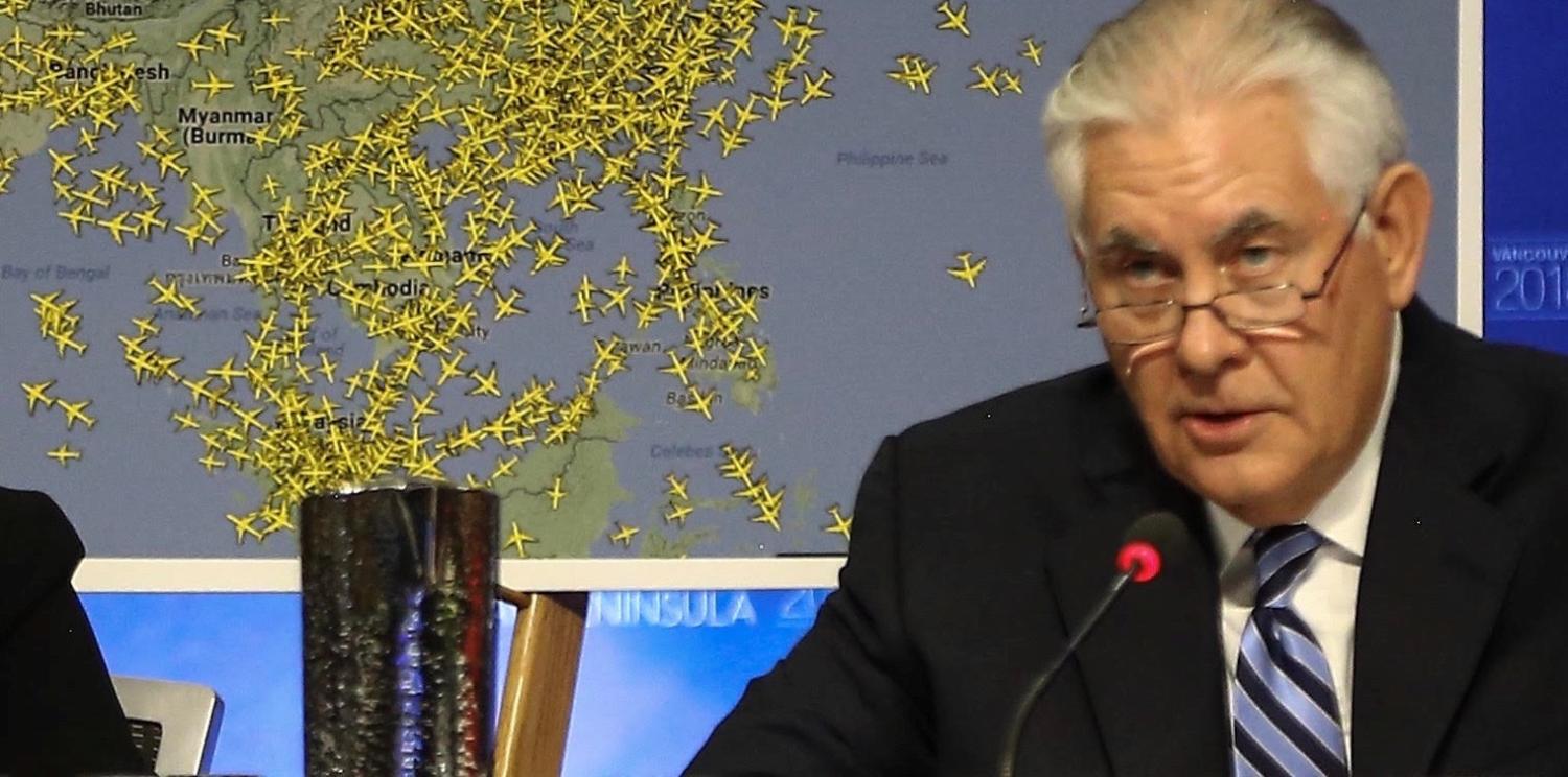 US Secretary of State Rex Tillerson at the Vancouver Foreign Ministers Meeting on Security and Stability on Korean Peninsula on 16 January. (Photo: Cem Ozdel/Getty)
