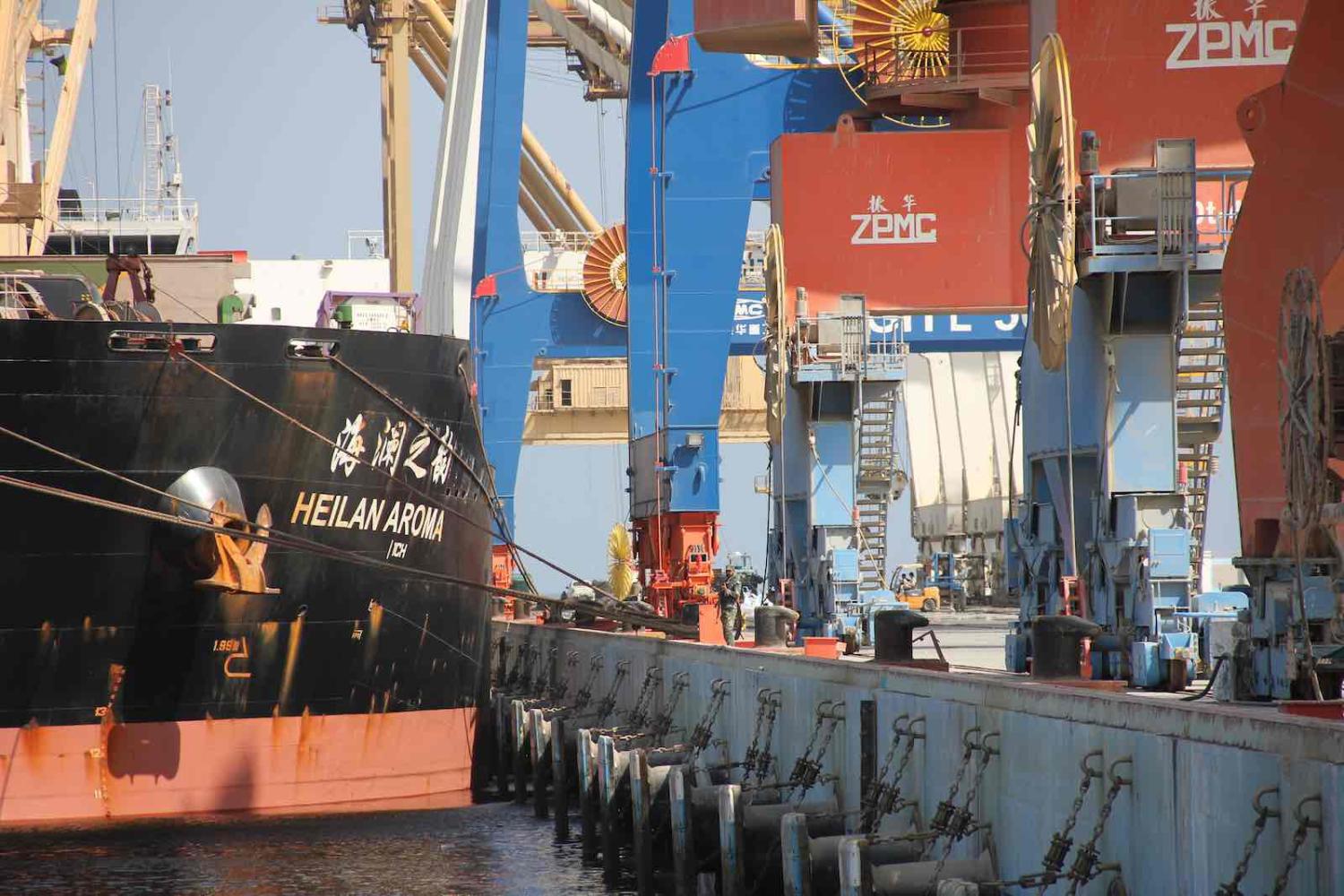 A Chinese ship anchored at Gwadar port in Pakistan, October 2017 (Photo: Christine-Felice Röhrs/picture alliance via Getty)