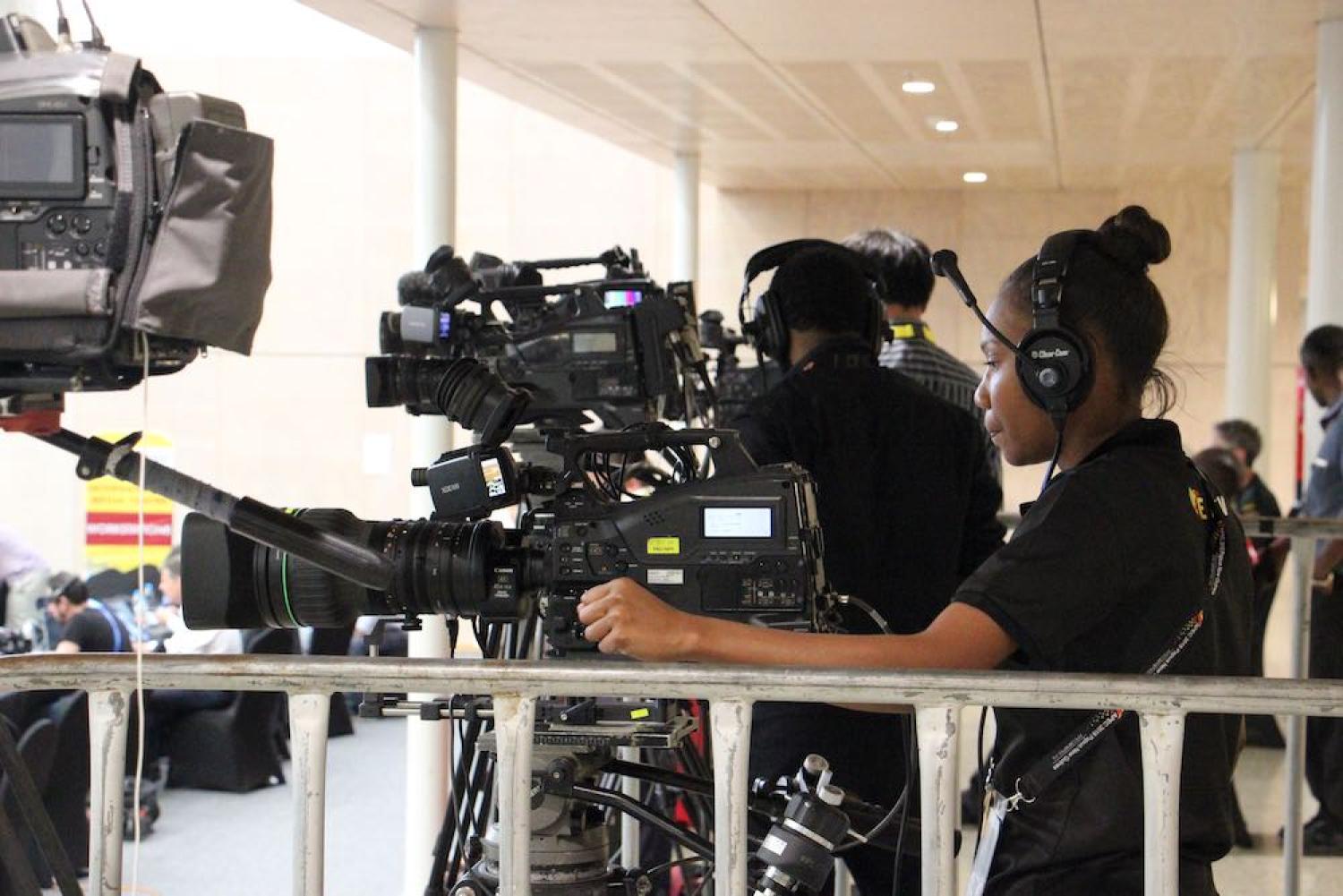 Media crew at the 2018 APEC leaders summit in Papua New Guinea (Photo: Shane McLeod)