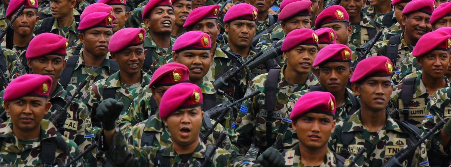Indonesian Marine Forces seen during the 71st anniversary of Indonesia Military on 15 November, 2016 (Photo: Jefta Images via Getty)