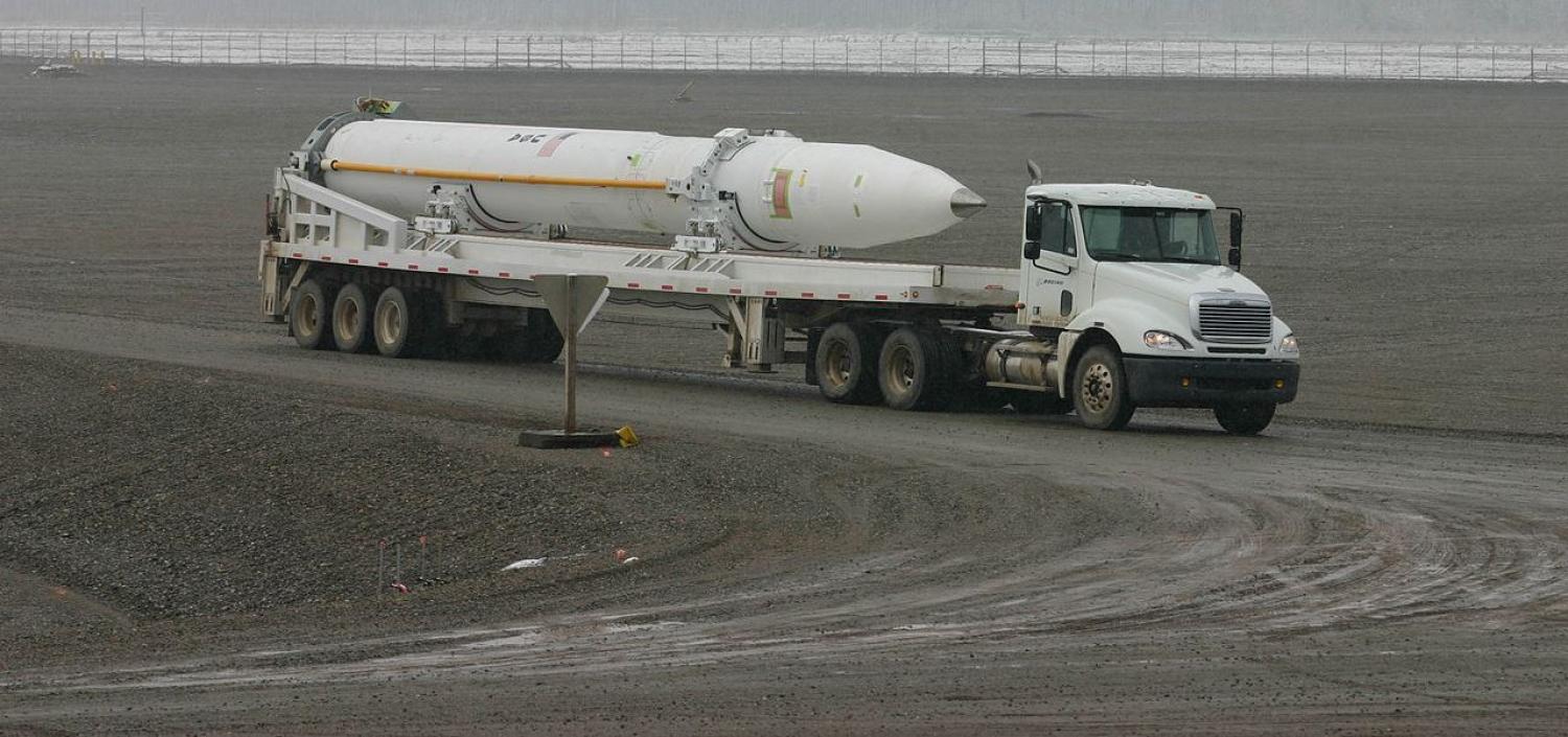 A US Ground-Based Interceptor missile. (Wikimedia Commons.)