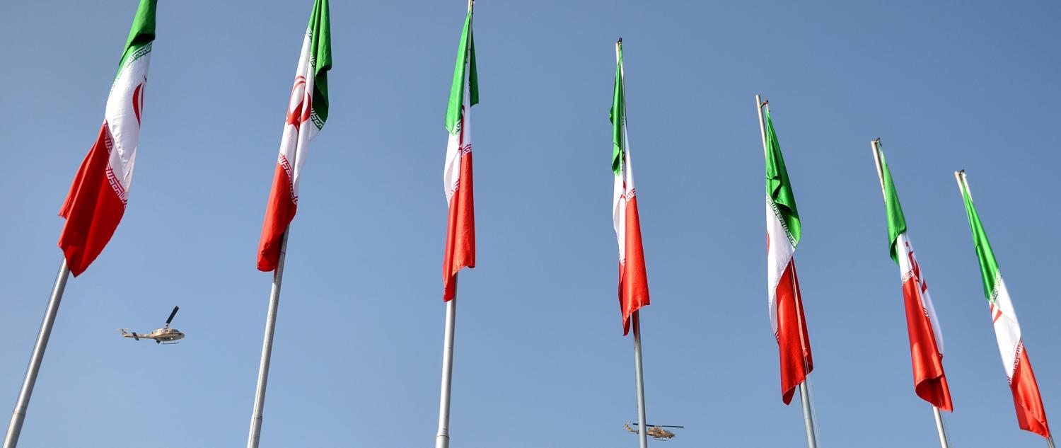 Flags in front of the Mausoleum of Ayatollah Khomeini in Tehran, Iran. (Photo: Fatemeh Bahrami/Getty Images)