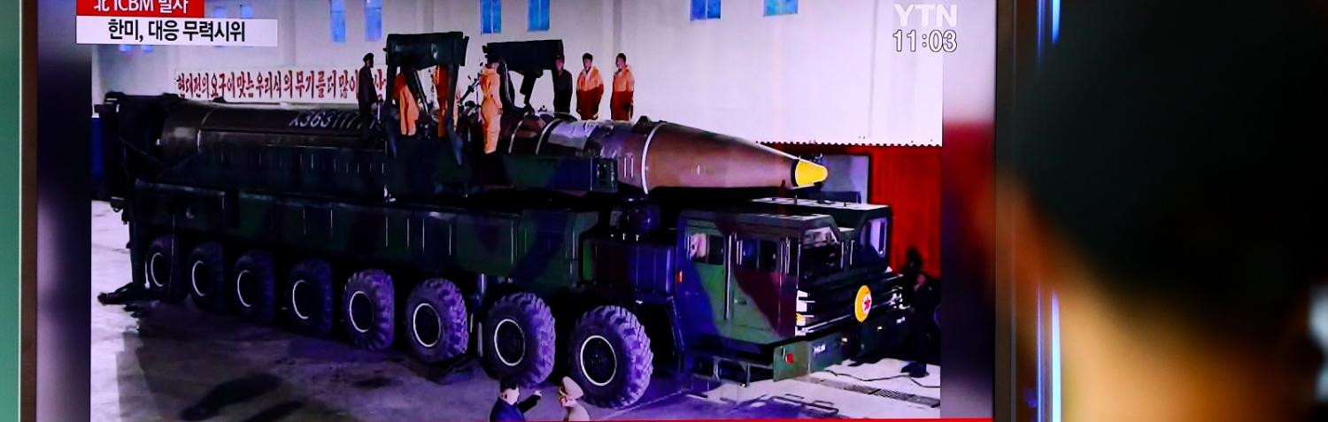 A news broadcast on North Korea's ballistic missile launch at Seoul Station last week (Photo: SeongJoon Cho/via Getty Images).