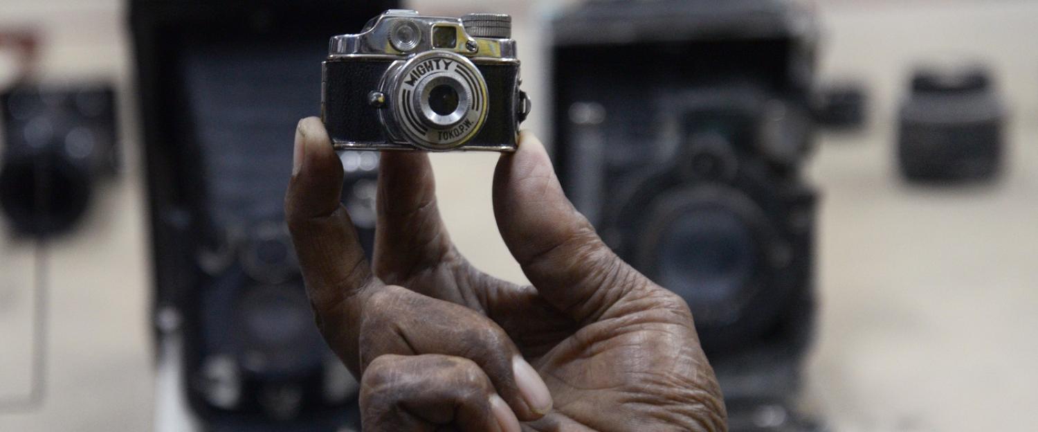 Miniature spy camera from World War II era (Photo by Saikat Paul/LightRocket via Getty Images)