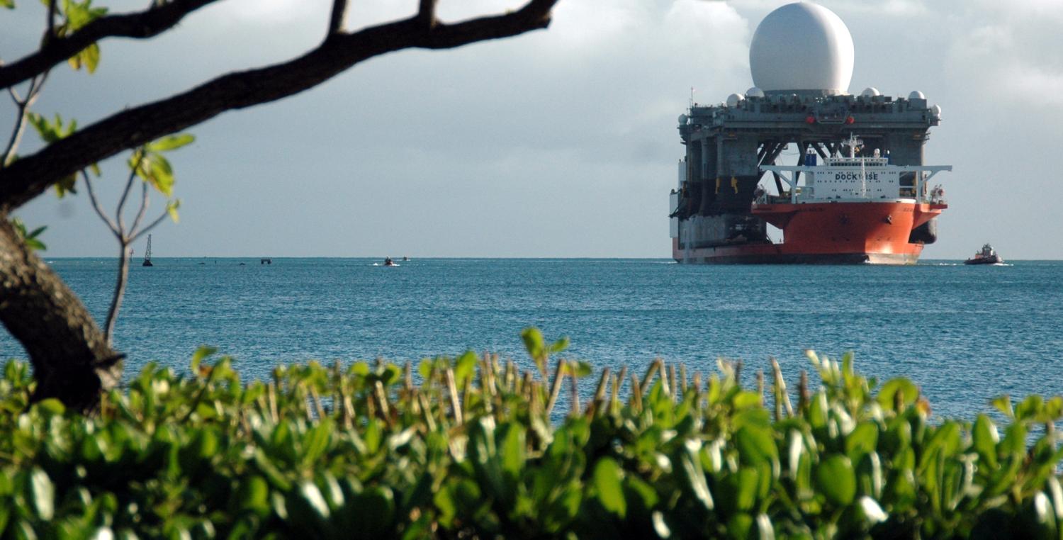 The sea-based X-band radar, part of America's National Missile Defense system. (Flickr/US MDA)